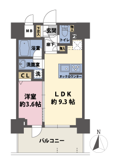 1LDKの間取図